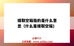 提取空箱指的是什么意思（什么是提取空箱)