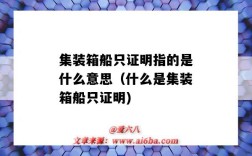 集装箱船只证明指的是什么意思（什么是集装箱船只证明)