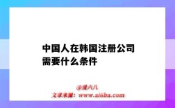 中国人在韩国注册公司需要什么条件（中国人可以在韩国注册公司吗）