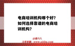 电商培训机构哪个好？如何选择靠谱的电商培训机构？（比较好的电商培训机构）