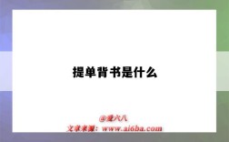 提单背书是什么（提单背书是什么意思啊）