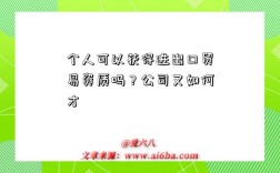 个人可以获得进出口贸易资质吗？公司又如何才