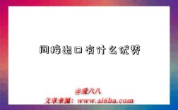 间接出口有什么优势