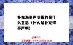 补充海事声明指的是什么意思（什么是补充海事声明)