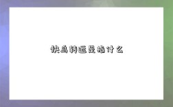 快鸟转运是指什么