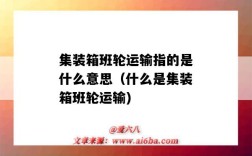 集装箱班轮运输指的是什么意思（什么是集装箱班轮运输)