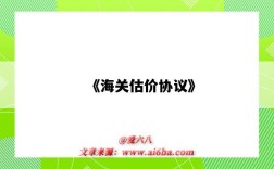 《海关估价协议》