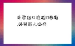 外贸出口流程17步骤,外贸新人必备