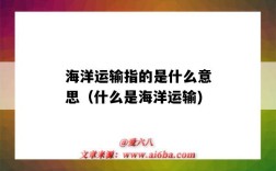 海洋运输指的是什么意思（什么是海洋运输)