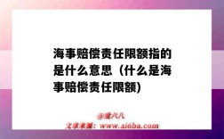 海事赔偿责任限额指的是什么意思（什么是海事赔偿责任限额)