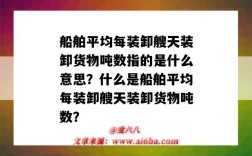 船舶平均每装卸艘天装卸货物吨数指的是什么意思？什么是船舶平均每装卸艘天装卸货物吨数？