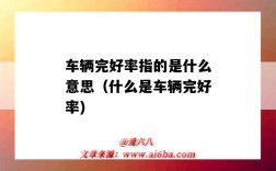 车辆完好率指的是什么意思（什么是车辆完好率)