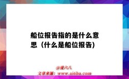 船位报告指的是什么意思（什么是船位报告)