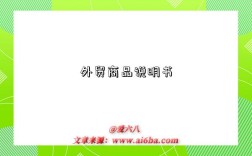 外贸商品说明书
