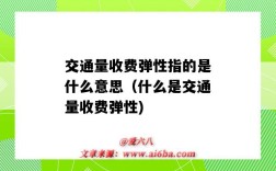 交通量收费弹性指的是什么意思（什么是交通量收费弹性)