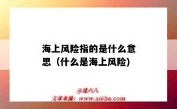 海上风险指的是什么意思（什么是海上风险)