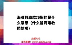 海难救助款项指的是什么意思（什么是海难救助款项)