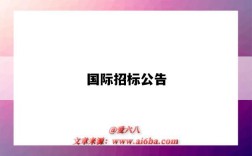 国际招标公告