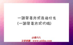 一般贸易方式是指什么(一般贸易方式代码)