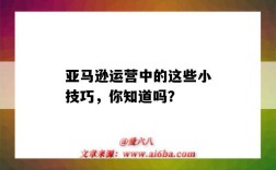 亚马逊运营中的这些小技巧，你知道吗？（亚马逊运营有什么技巧）