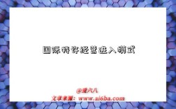 国际特许经营进入模式