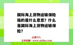 国际海上货物运输保险指的是什么意思？什么是国际海上货物运输保险？