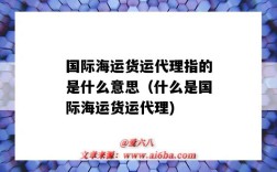 国际海运货运代理指的是什么意思（什么是国际海运货运代理)