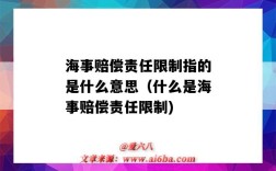 海事赔偿责任限制指的是什么意思（什么是海事赔偿责任限制)