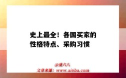 史上最全！各国买家的性格特点、采购习惯（采购者个人的购买风格）