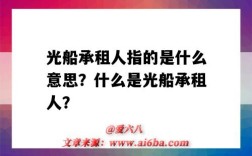 光船承租人指的是什么意思？什么是光船承租人？