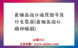 危险品出口指定箱号是什么意思(危险品出口操作流程)