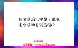 什么是结汇水单？跟收汇水单的区别在哪？