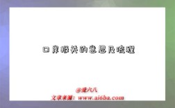 口岸报关的意思及流程