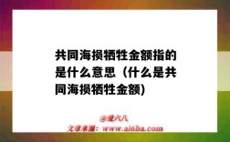 共同海损牺牲金额指的是什么意思（什么是共同海损牺牲金额)