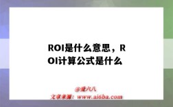 ROI是什么意思，ROI计算公式是什么（roi是什么意思）