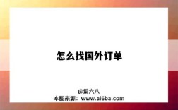 怎么找国外订单（怎么找国外订单的）