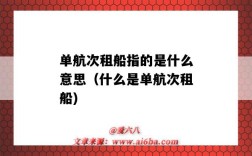 单航次租船指的是什么意思（什么是单航次租船)