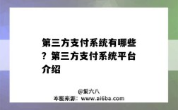 第三方支付系统有哪些？第三方支付系统平台介绍（什么是第三方支付系统）