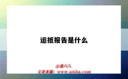 运抵报告是什么（运抵报告是什么意思）