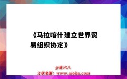 《马拉喀什建立世界贸易组织协定》