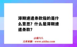 滞期速遣条款指的是什么意思？什么是滞期速遣条款？