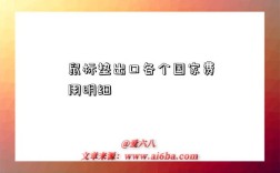 鼠标垫出口各个国家费用明细