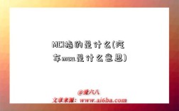 MCI指的是什么(汽车mcu是什么意思)
