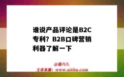 谁说产品评论是B2C专利？B2B口碑营销利器了解一下（b2b平台营销的优劣）