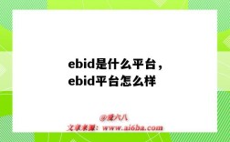 ebid是什么平台，ebid平台怎么样（ebid是什么意思啊）