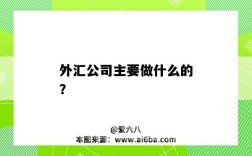 外汇公司主要做什么的？