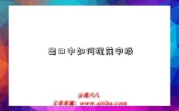 出口中如何提前申报