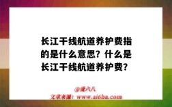 长江干线航道养护费指的是什么意思？什么是长江干线航道养护费？
