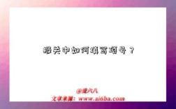 报关中如何填写项号？