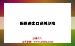 保税进出口通关制度